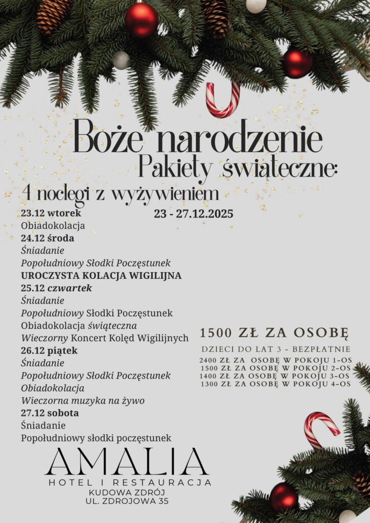 Pakiet Boże Narodzenie w Hotelu Amalia